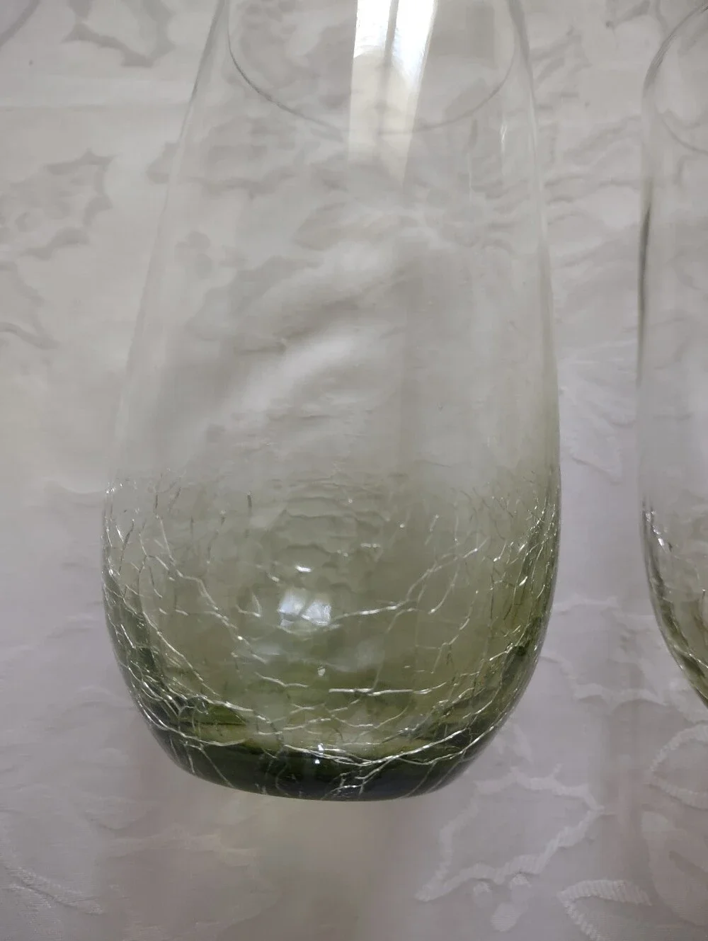 Olive Green Crackle Tall Flat Tumbler Glasses Pier 1